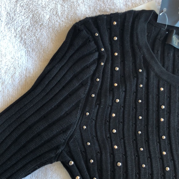 Versace Ribbed Knit Top with Studs Size EU 38 / 160 Authentic - Picture 8 of 16